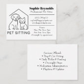 Customizable Minimalist Pet Sitter Business Card  名刺 (正面/裏面)
