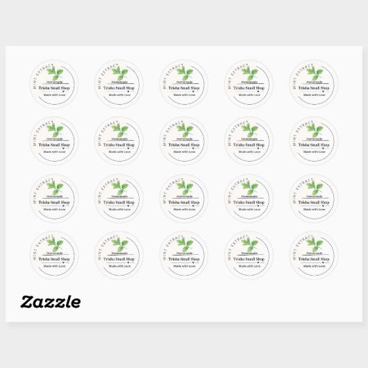 Customizable Mint Extract Label – Personalized Kit ラウンドシール (シート)