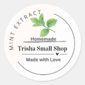 Customizable Mint Extract Label – Personalized Kit ラウンドシール (正面)