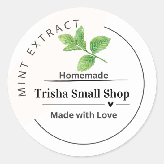 Customizable Mint Extract Label – Personalized Kit ラウンドシール (正面)