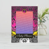 Customizable Monogram for Baby Shower with Pink, F 招待状 (スタンド正面)