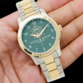Customizable monogram green newlyweds or couples 腕時計