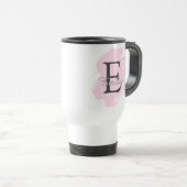 Customizable Monogram Travel Mug with Color Accent トラベルマグ (正面右)