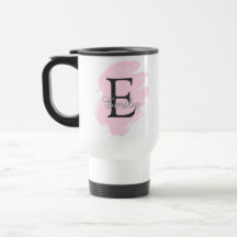 Customizable Monogram Travel Mug with Color Accent