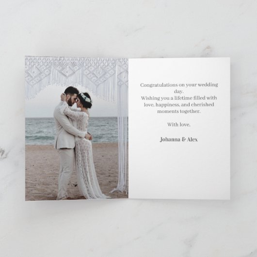 Customizable Multi Photo Wedding Family Gift  カード (内部)