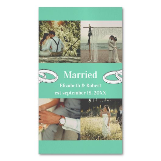 Customizable Multi Photo Wedding Family Gift  マグネット名刺 (正面縦)