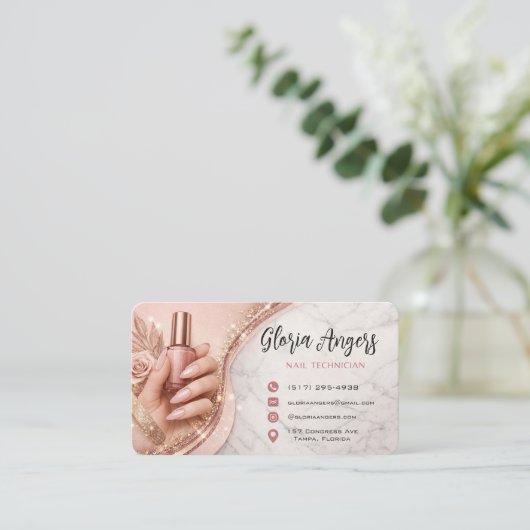 Customizable Nail Technician Business Card 名刺 (スタンド正面)