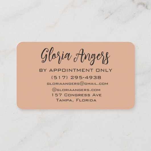 Customizable Nail Technician Business Card 名刺 (裏面)