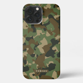 Customizable Name Camouflage Military Kaki Brown iPhone 13 Pro Maxケース