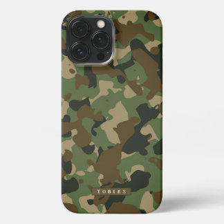 Customizable Name Camouflage Military Kaki Brown iPhone 13 Pro Maxケース