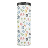 Customizable Name Floral Paw Print Thermal Tumbler タンブラー (裏面)