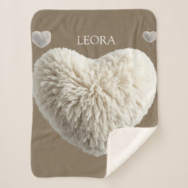 Customizable Name Fluffy Heart Blanket シェルパブランケット