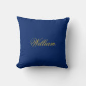 Customizable Name Navy Throw Pillow for Cozy Decor クッション (正面)