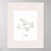 Customizable Name Nursery Poster - Cute Bunny ポスター (正面)
