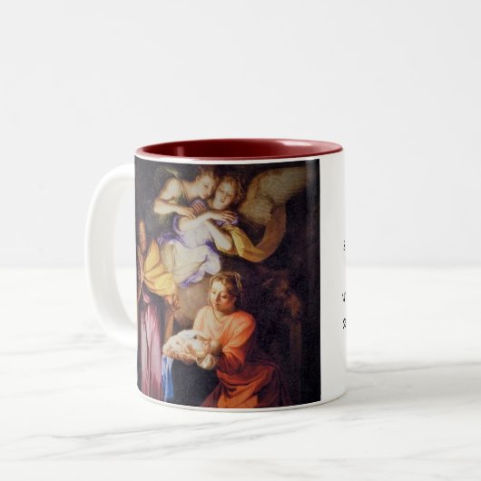 Customizable Nativity Prayer Mug ツートーンマグカップ (正面左)