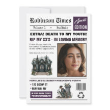 Customizable Newspaper Gothic Birthday Party