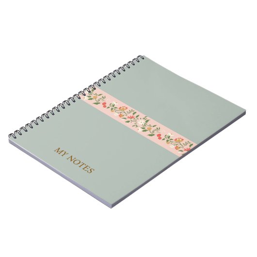 Customizable notebook / Elegant notebook / Floral ノートブック (左側)