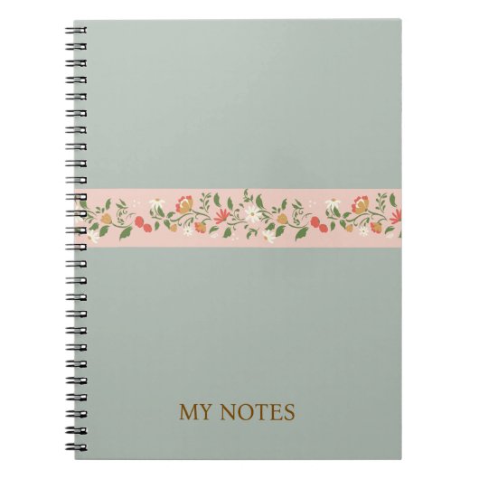 Customizable notebook / Elegant notebook / Floral ノートブック (正面)