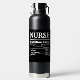 Customizable Nutrition Facts Nurse Doctor Teacher ウォーターボトル