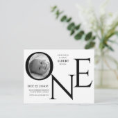 Customizable ONE First Birthday Photo インビテーションポストカード (スタンド正面)