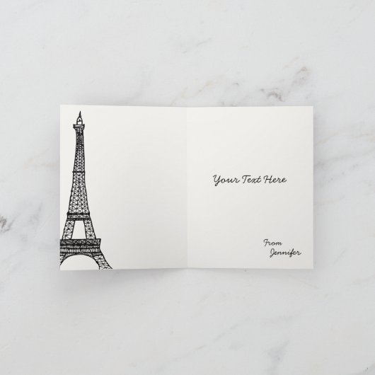Customizable_Paris_Eiffelタワー カード (内部)