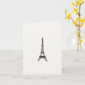 Customizable_Paris_Eiffelタワー カード (黄色い花)
