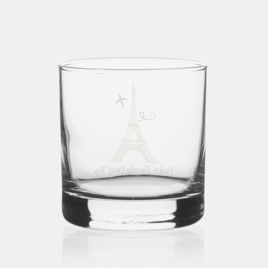 Customizable Paris Trip Chic Eiffel Tower ウイスキーグラス (裏面)