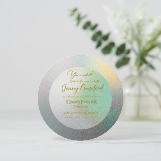 Customizable Pastel Gradient Round Wedding Brunch  招待状 (スタンド正面)