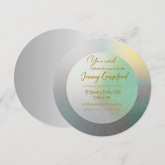 Customizable Pastel Gradient Round Wedding Brunch  招待状 (正面/裏面)