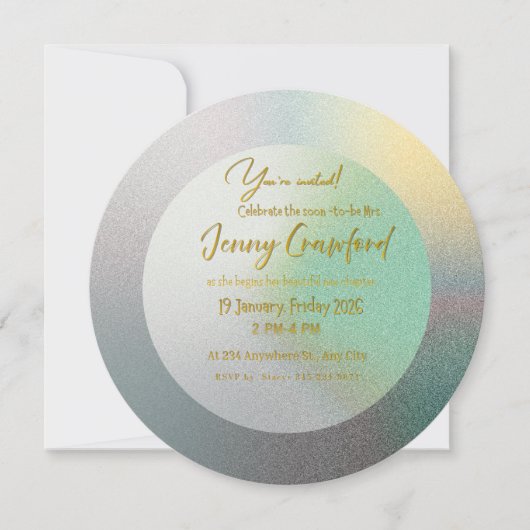 Customizable Pastel Gradient Round Wedding Brunch  招待状 (正面)