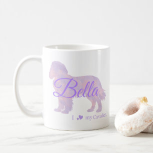 Customizable Pastel Purple Cavalier King Charles コーヒーマグカップ