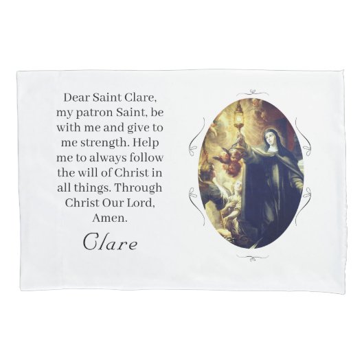 Customizable Patron Saint (St. Clare) 枕カバー (正面)