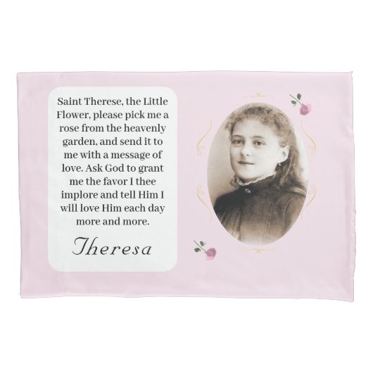 Customizable Patron Saint (St. Therese) 枕カバー (正面)