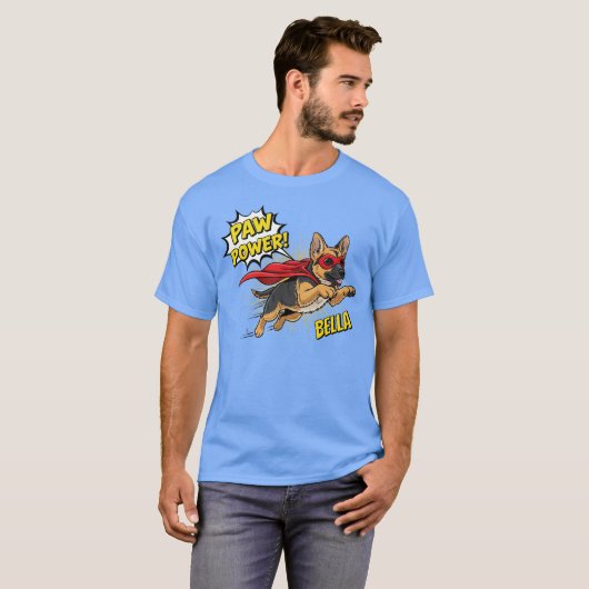 Customizable Paw Power German Shepherd Tシャツ (正面フル)