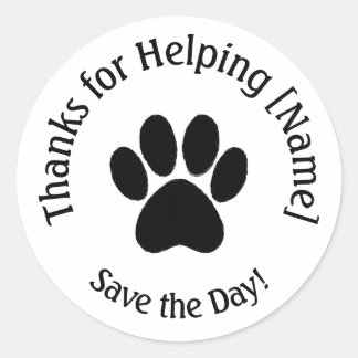 Customizable Paw Print Thank You Stickers ラウンドシール