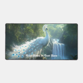 Customizable Peacock Forest Waterfall Desk Mat デスクマット