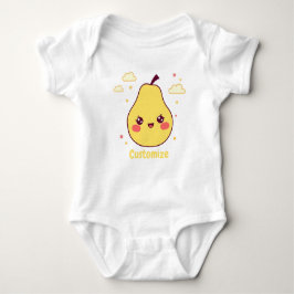 Customizable Pear Kawaii Baby ベビーボディスーツ