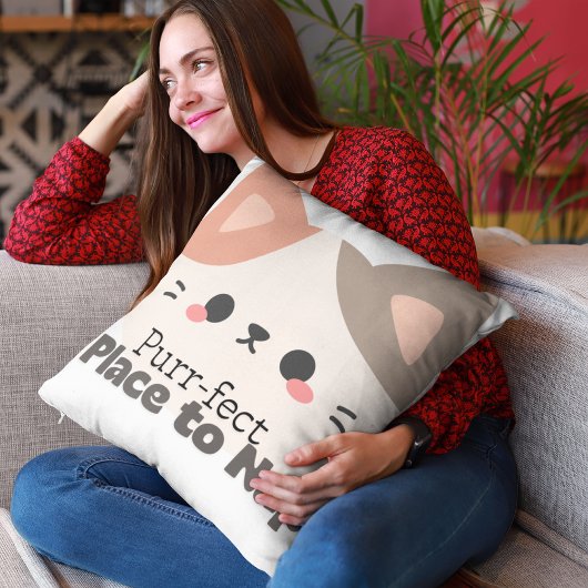 Customizable Perfect Place to Nap Cat クッション