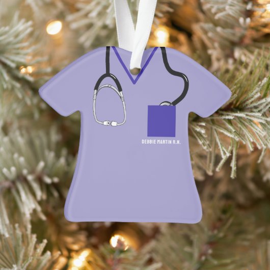 Customizable Personalized Nurse Scrubs オーナメント (ツリー)