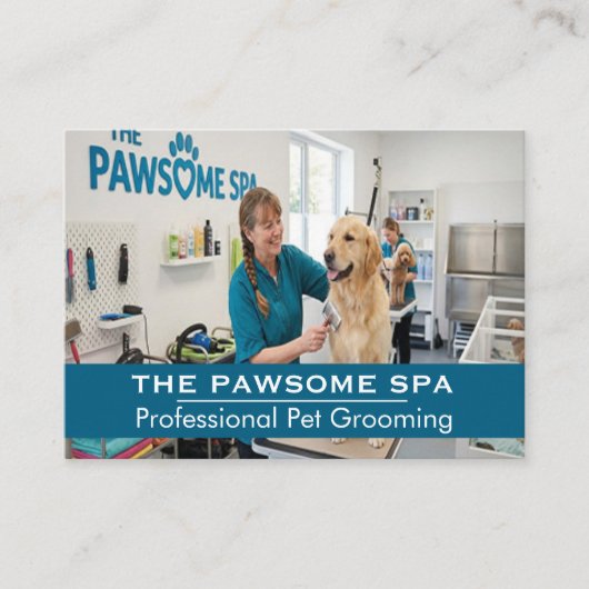 Customizable Pet Groomer Business Card 名刺 (正面)