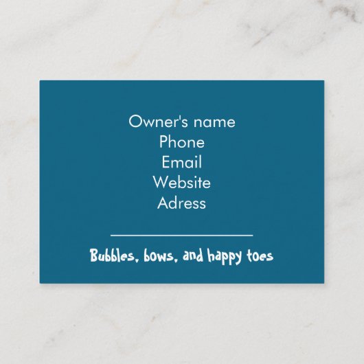 Customizable Pet Groomer Business Card 名刺 (裏面)