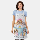 Customizable Pet Grooming Apron – Cute Kawaii Pets エプロン (着用した状態)