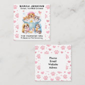 Customizable Pet Grooming Business Card  スクエア名刺 (正面/裏面)