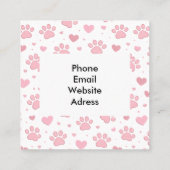 Customizable Pet Grooming Business Card  スクエア名刺 (裏面)