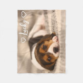 Customizable Pet Photo and Name フリースブランケット (正面)