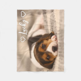 Customizable Pet Photo and Name フリースブランケット