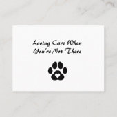 Customizable Pet Sitter Business Card 名刺 (裏面)