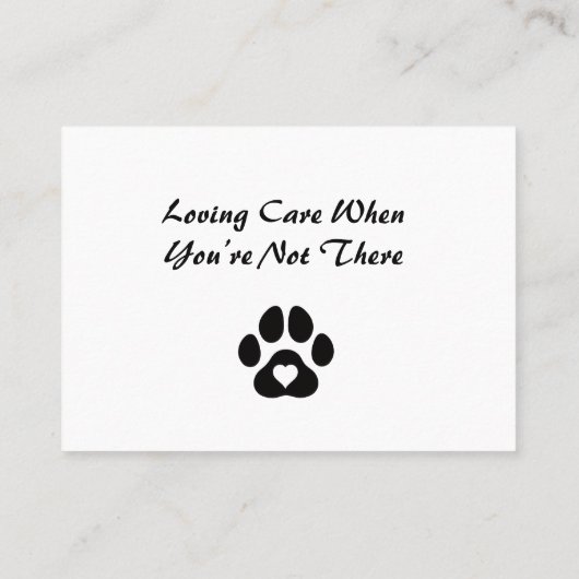 Customizable Pet Sitter Business Card 名刺 (裏面)