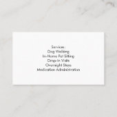 Customizable Pet Sitter Business Card with Photo 名刺 (裏面)