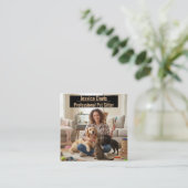 Customizable Pet Sitter Photo Business Card スクエア名刺 (スタンド正面)